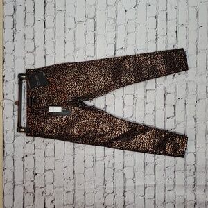 Banana Republic Black with Copper Animal Print Skinny Jeans